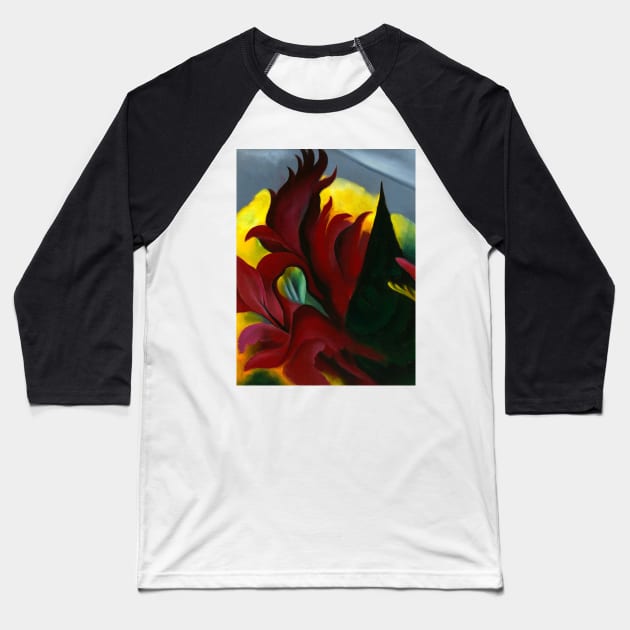 High Resolution Georgia O'Keeffe Painting Red Maple 1922 Baseball T-Shirt by tiokvadrat